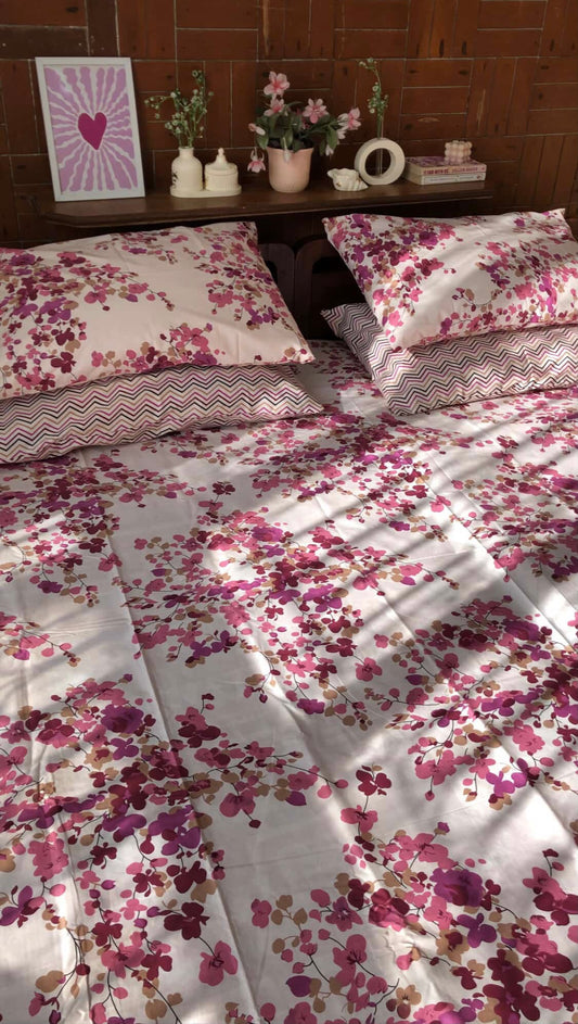 Blush Dream | 5 Piece King Sized Bedsheet