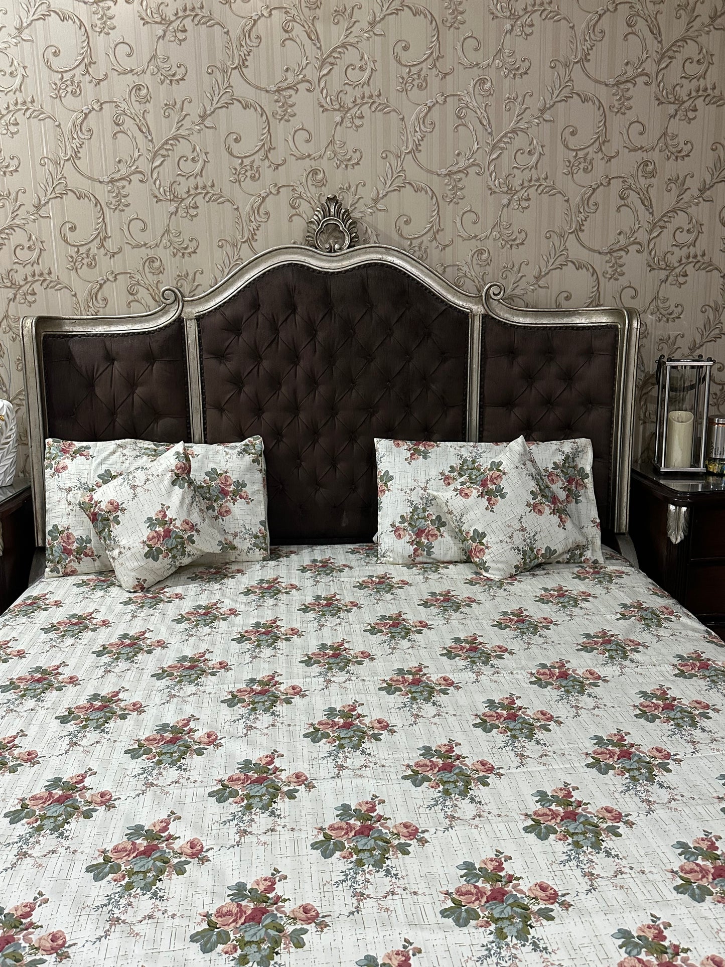 Cotton-Satin 5-Piece Bedsheet Set