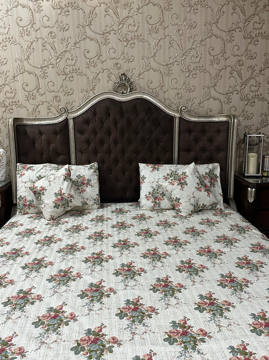 Cotton-Satin 5-Piece Bedsheet Set