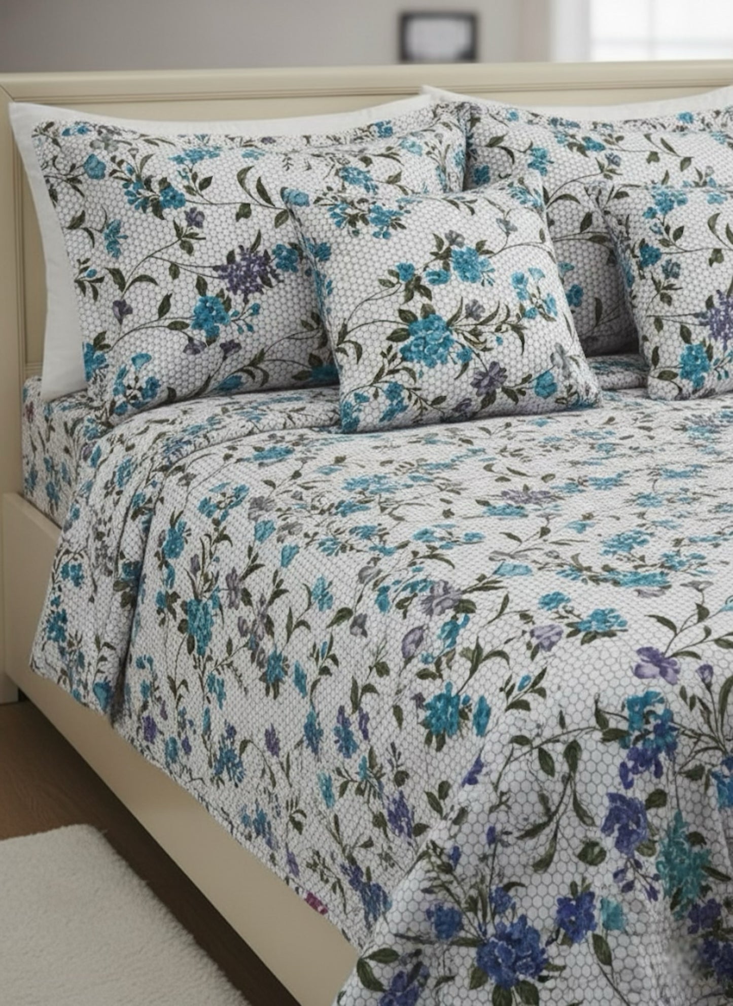 Cotton-Satin 5-Piece Bedsheet Set
