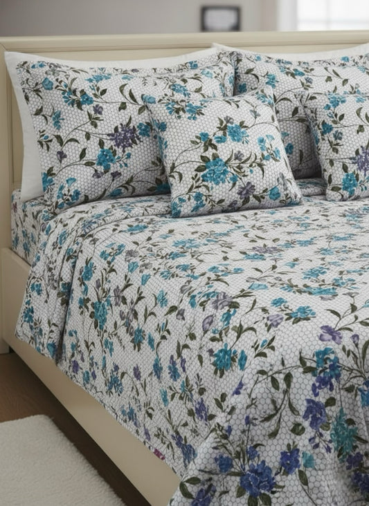 Cotton-Satin 5-Piece Bedsheet Set