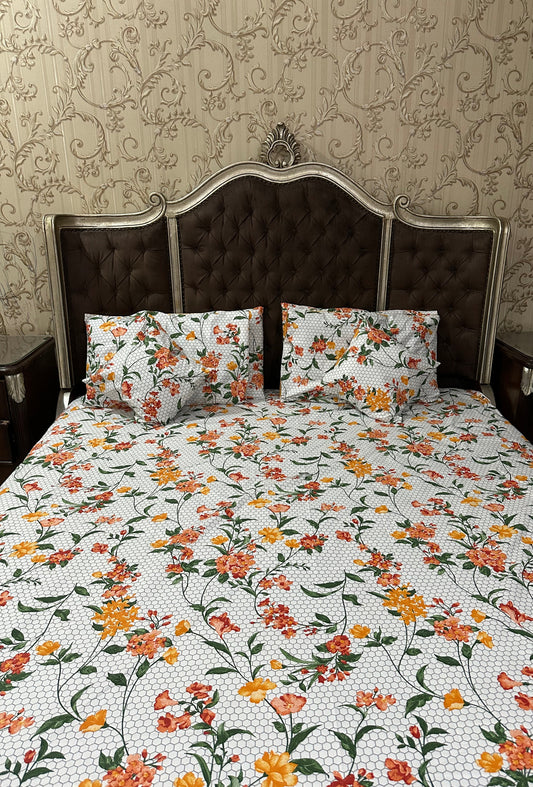 Cotton-Satin 5-Piece Bedsheet Set